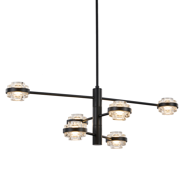Люстра на штанге Delight Collection Indiana MX22030002-6A black/clear