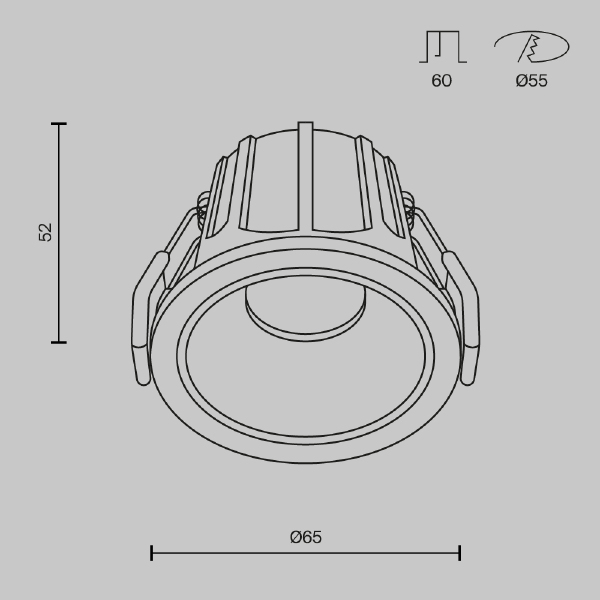 Встраиваемый светильник Maytoni Alfa LED DL043-01-10W3K-D-RD-WB