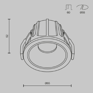 Встраиваемый светильник Maytoni Alfa LED DL043-01-10W3K-D-RD-WB