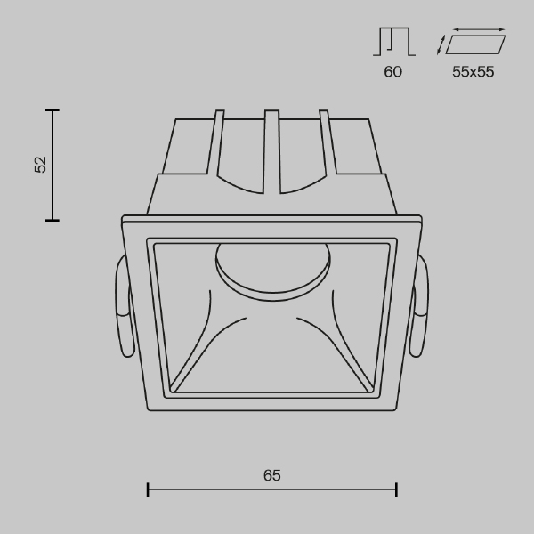 Встраиваемый светильник Maytoni Alfa LED DL043-01-10W3K-D-SQ-W