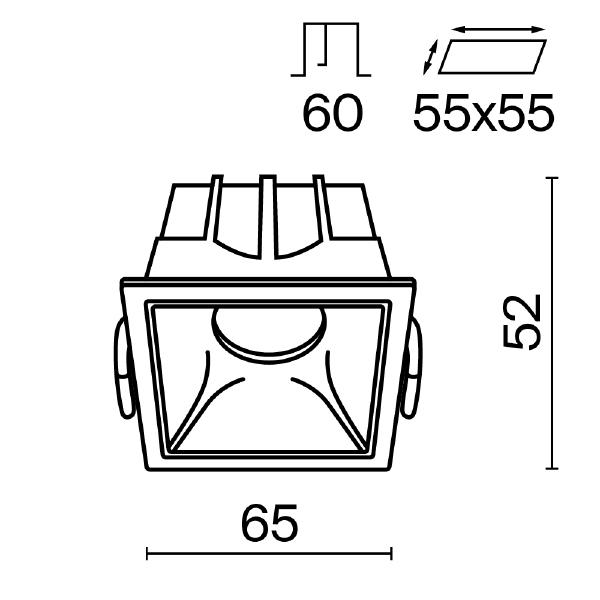 Встраиваемый светильник Maytoni Alfa LED DL043-01-10W3K-D-SQ-W