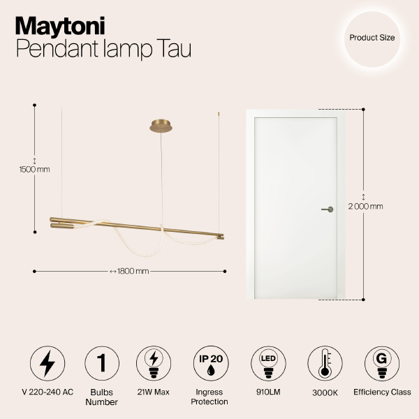 Подвесная люстра Maytoni Tau MOD166PL-L20G3K