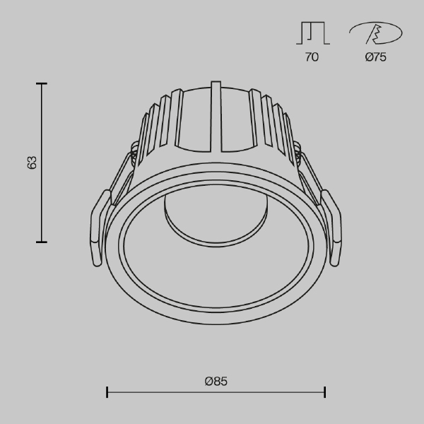 Встраиваемый светильник Maytoni Alfa Led DL043-01-15W4K-D-RD-WB