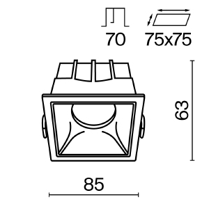 Встраиваемый светильник Maytoni Alfa Led DL043-01-15W4K-D-SQ-W