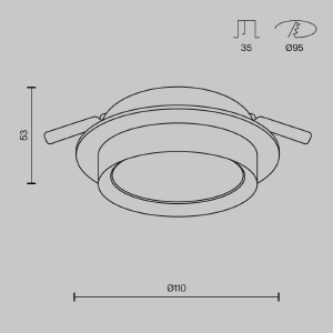 Встраиваемый светильник Maytoni Hoop DL086-GX53-RD-BG