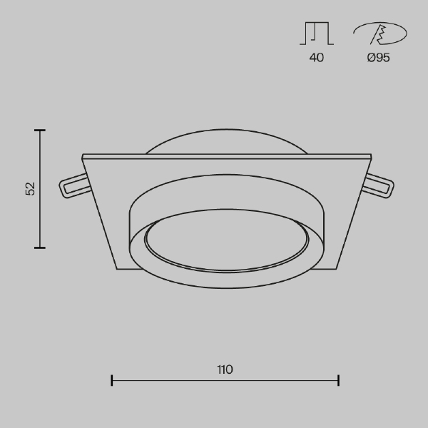 Встраиваемый светильник Maytoni Hoop DL086-GX53-SQ-BG