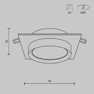 Встраиваемый светильник Maytoni Hoop DL086-GX53-SQ-BG