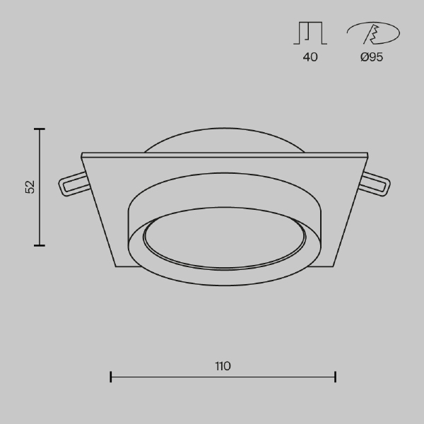 Встраиваемый светильник Maytoni Hoop DL086-GX53-SQ-WB