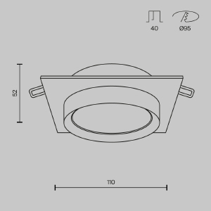 Встраиваемый светильник Maytoni Hoop DL086-GX53-SQ-WB