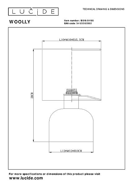 Настольная лампа Lucide Woolly 10516/01/66
