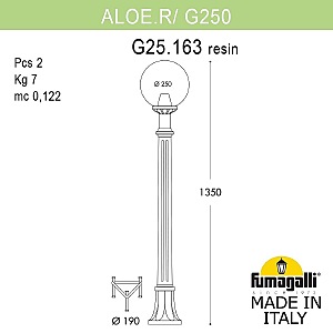 Уличный наземный светильник Fumagalli Globe 250 G25.163.000.AYF1R