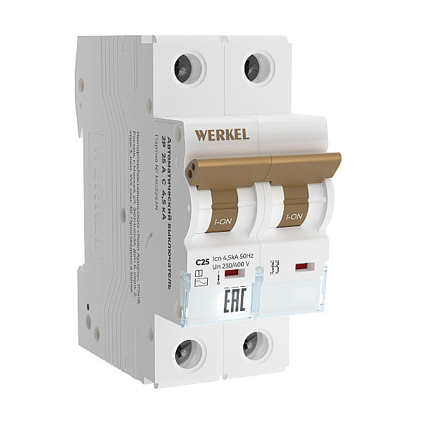 Автоматический выключатель Werkel W902P254 / Автоматический выключатель 2P 25 A C 4,5 кА