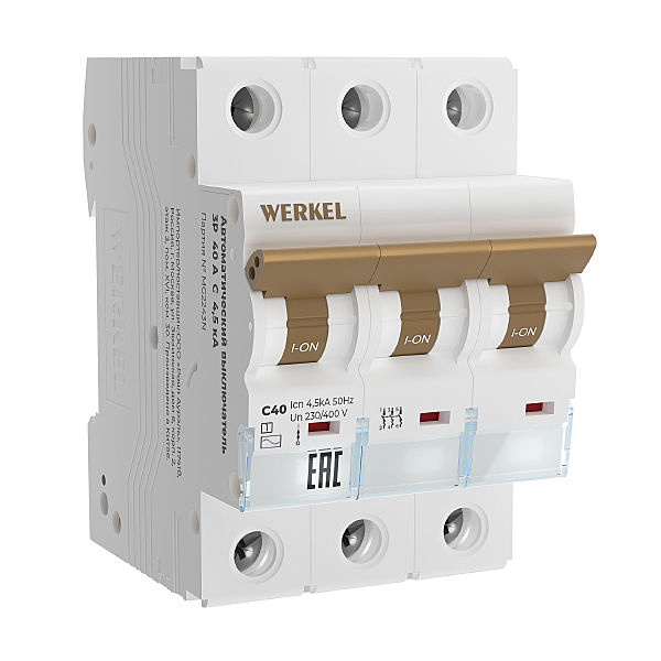 Автоматический выключатель Werkel W903P404 / Автоматический выключатель 3P 40 A C 4,5 кА