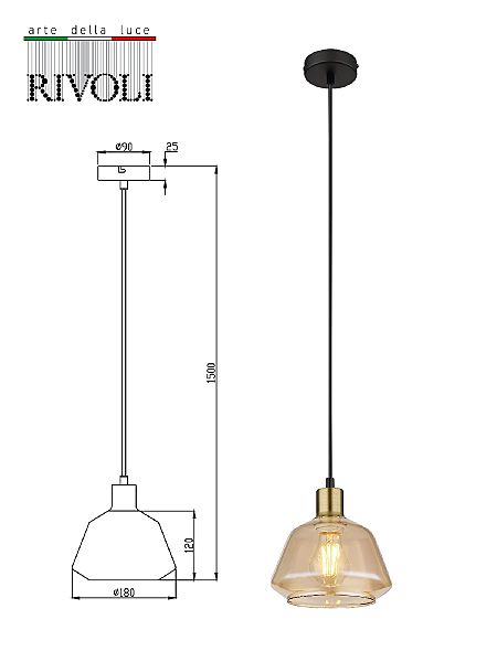 Светильник подвесной Rivoli Ada 3195-201