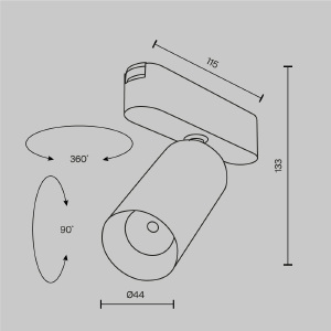 Трековый светильник Maytoni Focus Led Radity TR103-1-12W3K-M-W