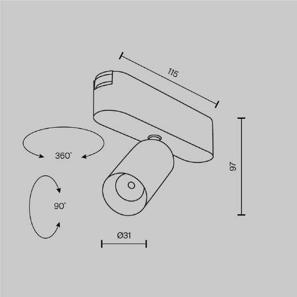 Трековый светильник Maytoni Focus Led Radity TR103-1-5W4K-M-W