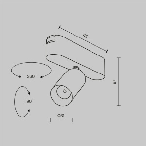 Трековый светильник Maytoni Focus Led Radity TR103-1-5W4K-M-W