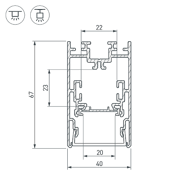 Профиль Arlight S2-Line 021172