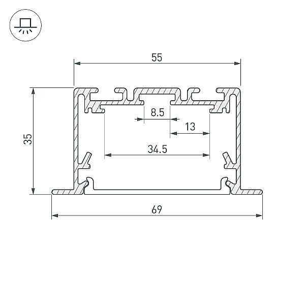 Профиль Arlight S2-Line 029470