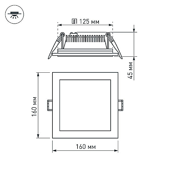 Встраиваемый светильник Arlight Lt Glass 015562