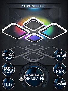 Потолочная люстра Seven Fires Makena SF5009/5C-BK-RGB