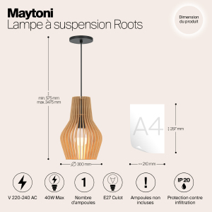 Светильник подвесной Maytoni Roots MOD191PL-01W1