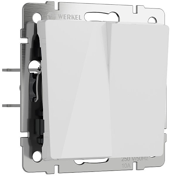 Выключатель Werkel W1123041/ Перекрестный выключатель двухклавишный (белый акрил)