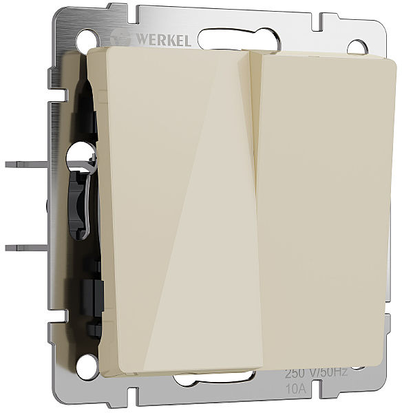 Выключатель Werkel W1123043/ Перекрестный выключатель двухклавишный (айвори акрил)