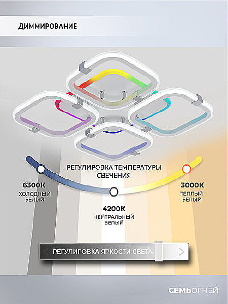 Потолочная люстра Seven Fires Fiona SF5055/5C-WT-CR-RGB