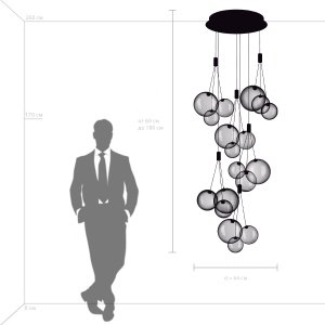 Люстра каскадная Lightstar Sferetta 801189