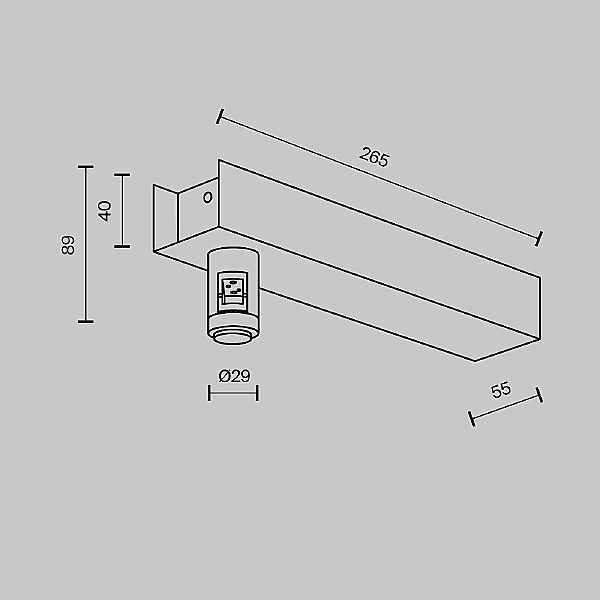 Основание настенное Wall для блока питания с вводом питания Flarity Maytoni Accessories for tracks Flarity TRA155CW-BB-B