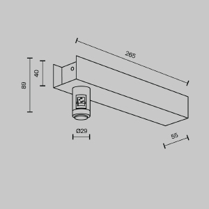 Основание настенное Wall для блока питания с вводом питания Flarity Maytoni Accessories for tracks Flarity TRA155CW-BB-B