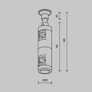 Крепление настенное Wall двойное Flarity Maytoni Accessories for tracks Flarity TRA155CW-D1-B