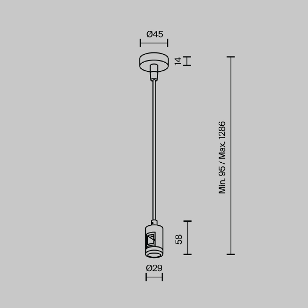 Подвес тросовый Hang с вводом питания Flarity Maytoni Accessories for tracks Flarity TRA157SW-B1-B