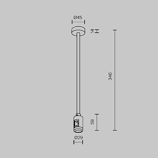 Крепление потолочное Medium 300мм с вводом питания Flarity Maytoni Accessories for tracks Flarity TRA158C-B1-BS