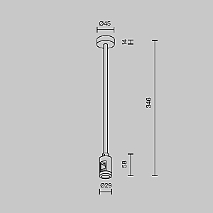 Крепление потолочное Medium 300мм с вводом питания Flarity Maytoni Accessories for tracks Flarity TRA158C-B1-BS