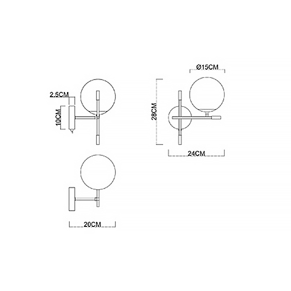 Настенное бра Arte Lamp Arkab A2225AP-1BK