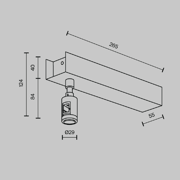 Основание потолочное Short для блока питания с вводом питания Maytoni Accessories for tracks Flarity TRA156C-BB1-BS