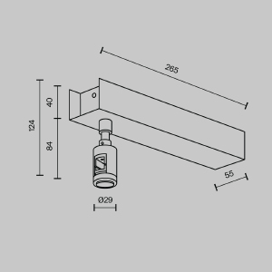 Основание потолочное Short для блока питания с вводом питания Maytoni Accessories for tracks Flarity TRA156C-BB1-BS