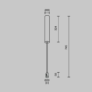 Основание потолочное Long 385мм для блока питания с вводом питания Flarity Maytoni Accessories for tracks Flarity TRA159C-BB1-B