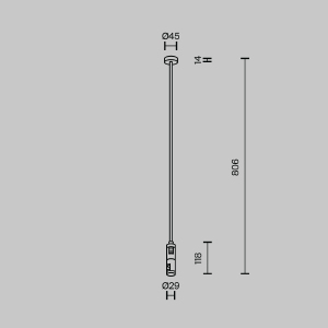 Крепление потолочное Long двойное 700мм Flarity Maytoni Accessories for tracks Flarity TRA159C-D1-B