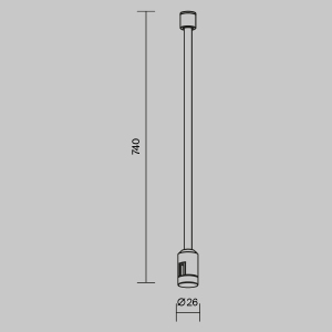 Крепление потолочное 740 мм Flexity Maytoni Accessories for tracks Flexity TRA200C-L740-11B