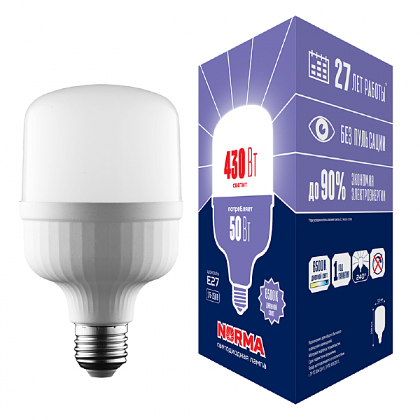 Светодиодная лампа Volpe Norma LED-M80-50W/6500K/E27/FR/NR