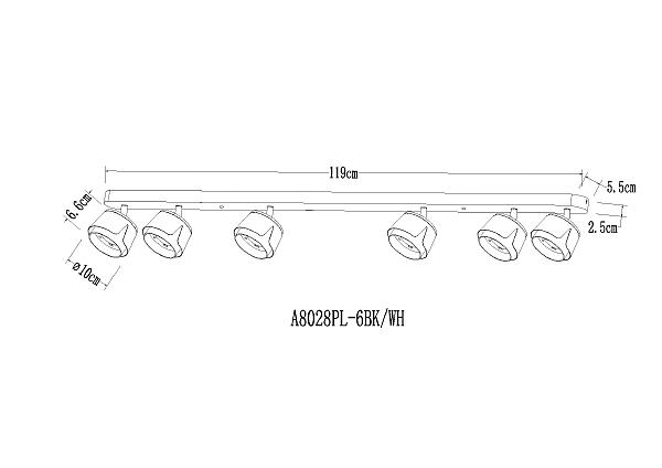 Светильник спот Arte Lamp Amaks A8028PL-6BK